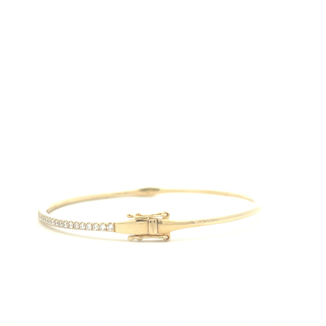 14K Yellow Gold 3/4 CTW Diamond Bangle Bracelet
