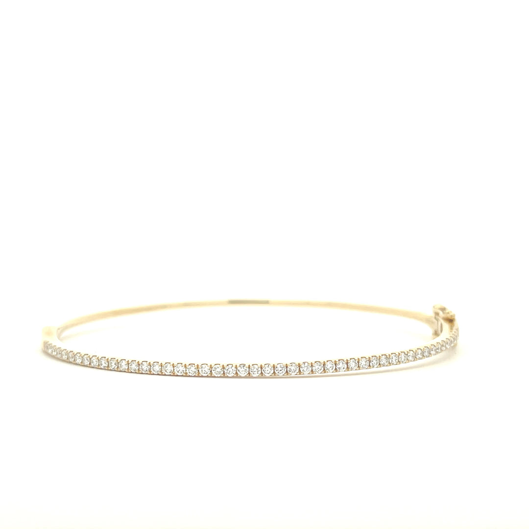 14K Yellow Gold 3/4 CTW Diamond Bangle Bracelet