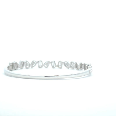 14K White Gold 1 3/4 CTW Multi-Shaped Diamond Bangle Bracelet