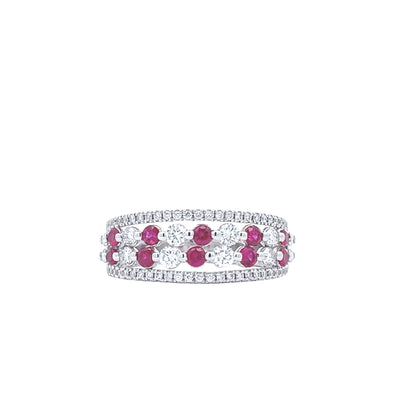 18K White Gold Ruby Fashion Ring 3/8 C.T.W. Diamonds