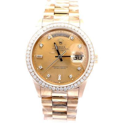Pre-Owned Rolex Oyster Perpetual 18K Yellow Gold and Diamond Watch