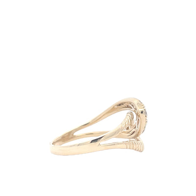 14K Yellow Gold 1/2 CTW Diamond Pave Set Fashion Ring