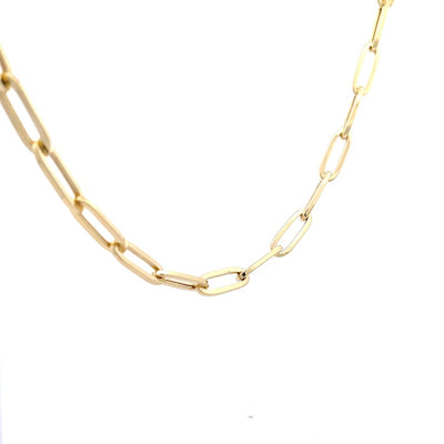 14K Yellow Gold 6.44MM Paperclip Link Necklace 18IN