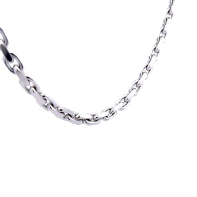 14K White Gold 6.2MM Open Oval Link Chain 22IN