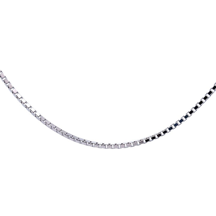 14K White Gold 2MM Box Chain With Lobster Clasp 22IN