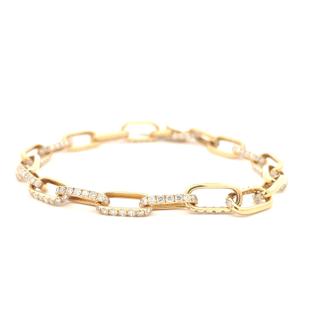 14K Yellow Gold 3 2/3 CTW Diamond Pavé Set Link Bracelet