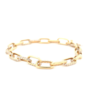 14K Yellow Gold 3 2/3 CTW Diamond Pavé Set Link Bracelet