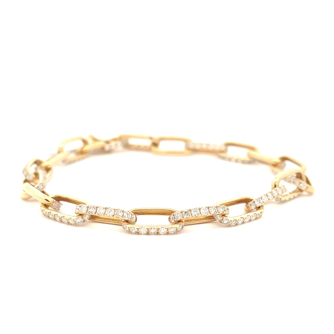 14K Yellow Gold 3 2/3 CTW Diamond Pavé Set Link Bracelet