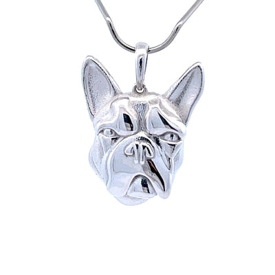 Custom-Made 14K White Gold Frenchie Bracelet Charm