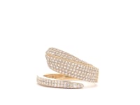 18K Yellow Gold 3/4 CTW Diamond Pave Set Bypass Fashion Ring