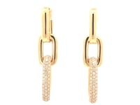 14K Yellow Gold 1/2 CTW Diamond Oval Link Dangle Earrings