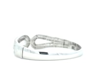 18K White Gold 4 5/8 CTW Round & Baguette Diamond Fashion Bangle Bracelet