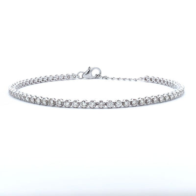 14 Karat White Gold Tennis Diamonds Diamond Bracelet